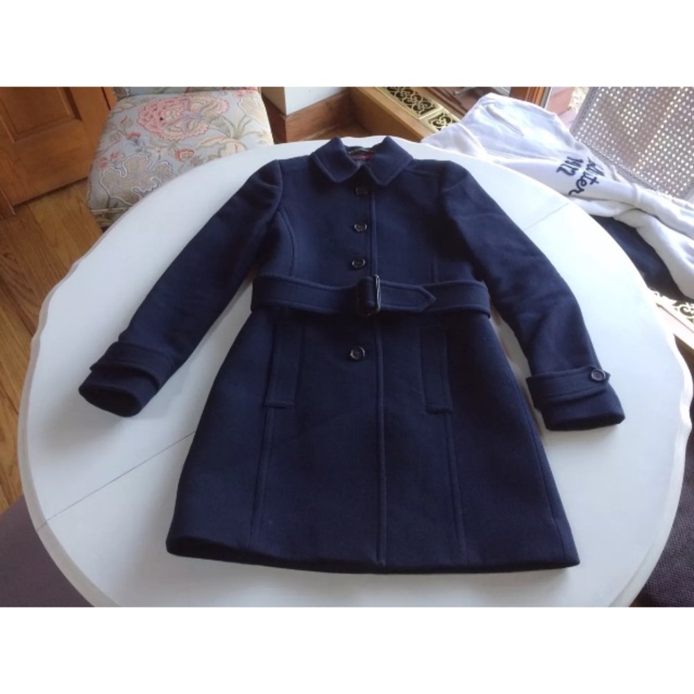 J.crew double cloth lady day coat navy blue 4 - Picture 1 of 5